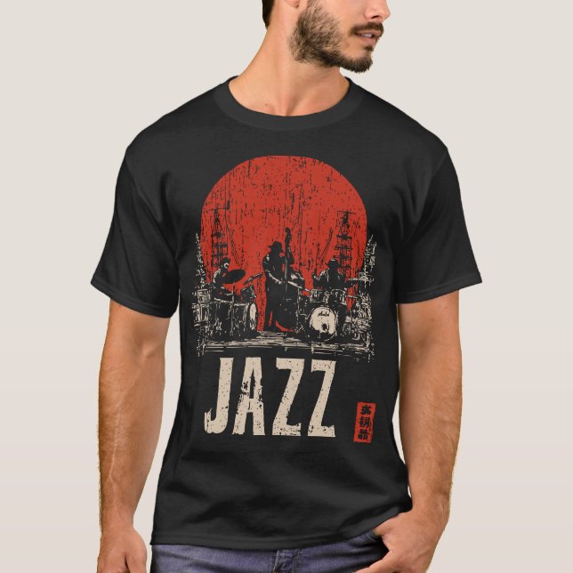 T-shirt Vintage Jazz Band Musical Heritage Design (Devant)