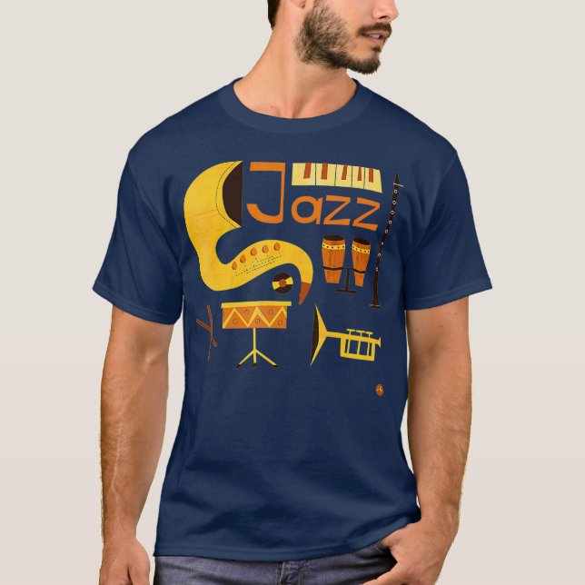 T-shirt Vintage Jazz Music (Devant)