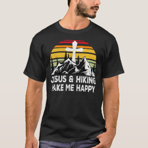 T-shirt Vintage Jésus Et Randonnée Me Rendre Heureux Rando
