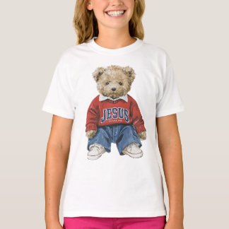 T-shirt Vintage Jésus m'aime, ours en peluche 