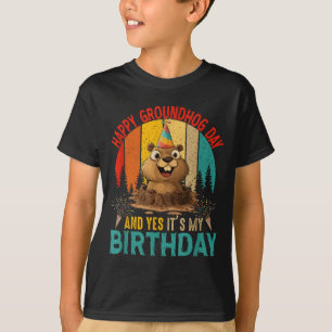 T-shirt Vintage Jour de la marmotte Et mon anniversaire Ro