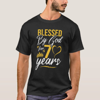 T-shirt Vintage Joyeux 70 Ans Béni Par Dieu Pour Le 70E Bi