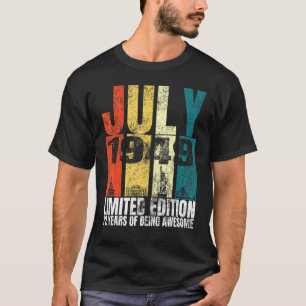 T-shirt Vintage juillet 1949 Costume Anniversaire 72 ans 7