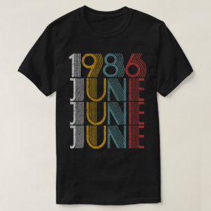 T-shirt Vintage juin 1986 Cadeaux d'anniversaire Hommes Fe