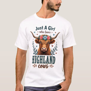T-shirt Vintage Juste Une Fille Qui Aime Les Vaches Highla