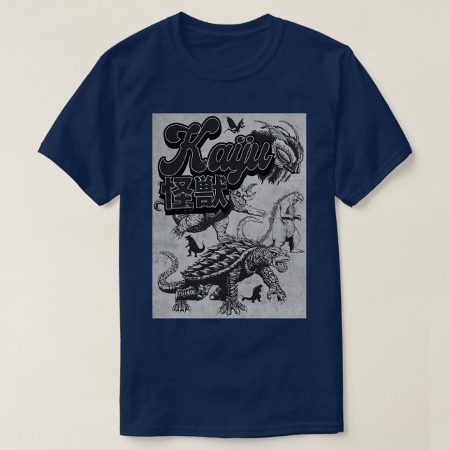 T-shirt Vintage Kaiju BW (Design devant)