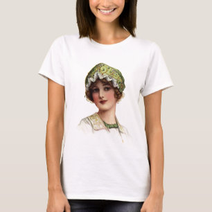 T-shirt Vintage Lady Bead et Lace Bonnet