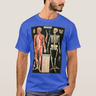 T-shirt Vintage L'anatomie Anatomie Graphique Squelette Bo
