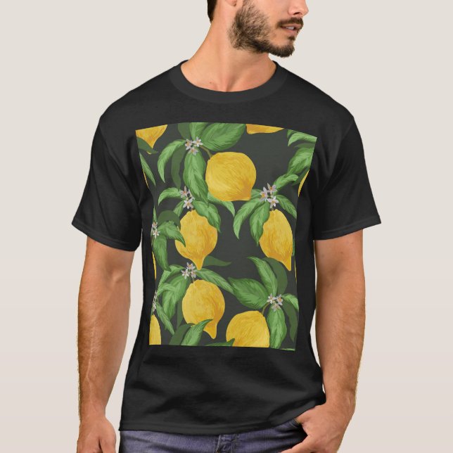 T-shirt Vintage Lemon Tropical Motif (Devant)
