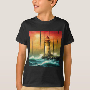 T-shirt Vintage Light House Sea Shore Ocean Watch