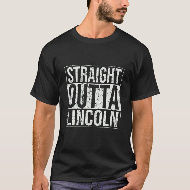 T-shirt Vintage Lincoln Outta droite (Devant)