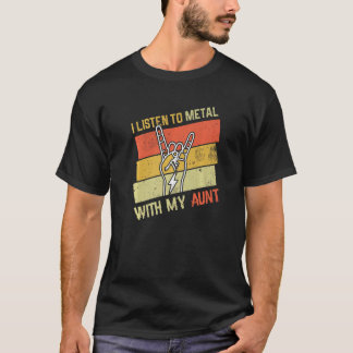 T-shirt Vintage Listen Metal With Aunt Rock Music Love Met