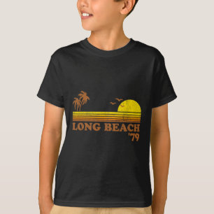 T-shirt Vintage Long Beach Californie Coucher de Soleil Ré