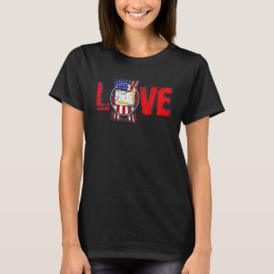 T-shirt Vintage Love Fier American Flag Architect 4th Of