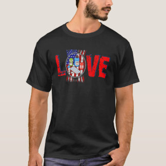 T-shirt Vintage Love Fier American Flag Pharmacien 4e de