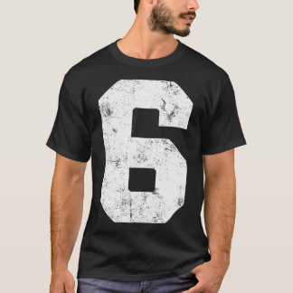 T-shirt Vintage Lucky Numéro 6 Anniversaire Sports Player