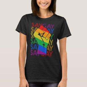 T-shirt Vintage Main Say Gay Lgbtq Fier Mois Gay pride