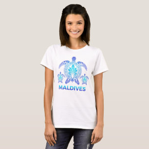 T-shirt Vintage Maldives Ocean Blue Sea Turtle Souvenirs