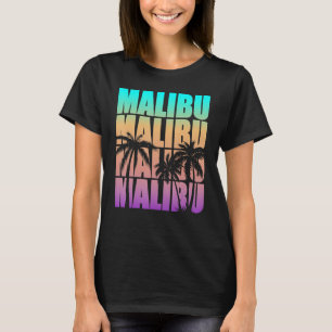 T-shirt Vintage Malibu CA Californie Palm Tree coloré Re