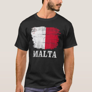 T-shirt Vintage Malta Flag For Maltese Gift