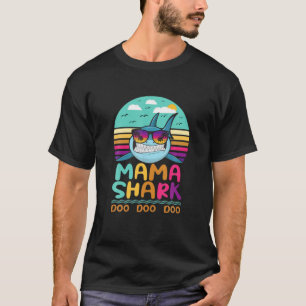 T-shirt Vintage Mama Shark Doo Doo Cadeaux d'anniversaire