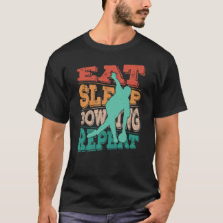 T-shirt Vintage Manger Sleep Bowling Répéter Chemise