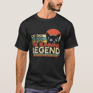 T-shirt Vintage Marathon Runner Papa Chat Mythe Homme Cour