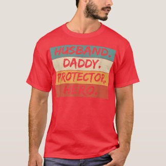 T-shirt Vintage mari papa protecteur papa héros Happy gras
