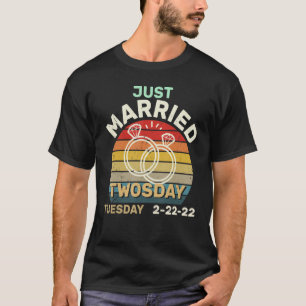 T-shirt Vintage Marié Jour Jour Février 22 Jour Deux Nous