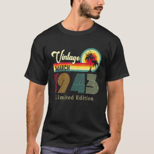 T-shirt Vintage Mars 1943 Anniversaire Sur La Plage 79e