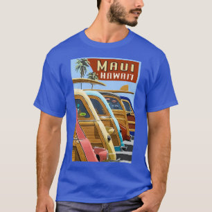T-shirt Vintage Maui Hawaii Travel Palm Trees Surf Boards