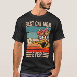 T-shirt Vintage Meilleur Chat Maman toujours Bump Poing Fi