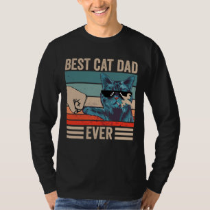 T-shirt Vintage Meilleur Chat Papa Jamais Bump Poing Fête 