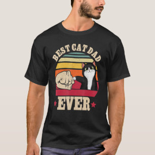 T-shirt Vintage Meilleur Chat Papa Jamais Bump Poing Fête 