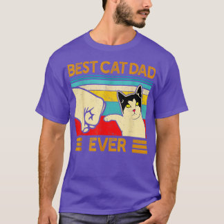 T-shirt Vintage Meilleur Chat Papa Jamais Chemise Drôle Ch
