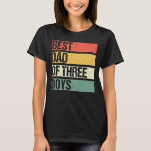T-shirt Vintage Meilleur Papa De 3 Garçons Papa Pères Papa