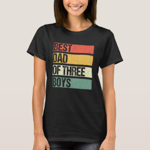 T-shirt Vintage Meilleur Papa De 3 Garçons Papa Pères Papa