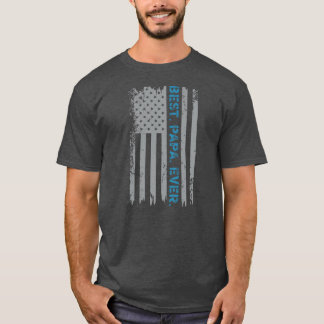 T-shirt Vintage Meilleur Papa jamais American Flag Fête de
