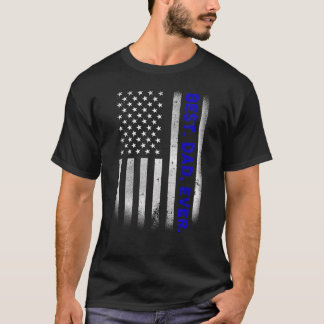 T-shirt Vintage Meilleur papa Jamais Drapeau Américain Dis
