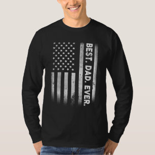 T-shirt Vintage Meilleur papa Jamais Drapeau Américain Dis