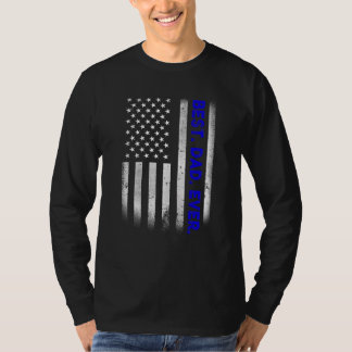 T-shirt Vintage Meilleur papa Jamais Drapeau Américain Dis
