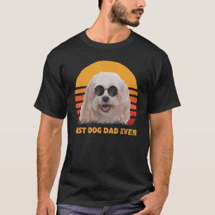 T-shirt Vintage Meilleur Père Chien Maltais Jamais Pères C