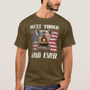 T-shirt Vintage Meilleur Yorkie Papa Jamais Drapeau-Nous P
