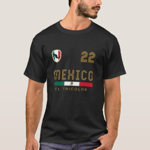 T-shirt Vintage Mexique Jersey Football de football Drapea