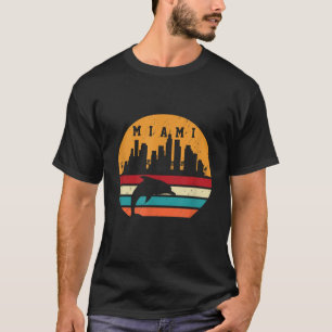 T-shirt Vintage Miami 80s Dolphin Silhouette Souvenir Dolp