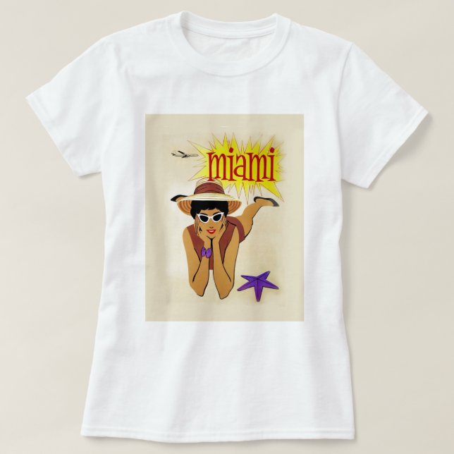 T-shirt Vintage Miami Beach (Design devant)