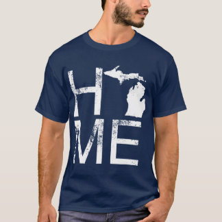 T-shirt Vintage Michigan Home MI State Map Love State Shir