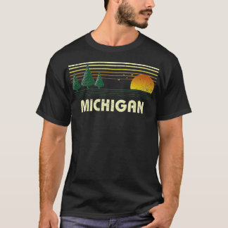 T-shirt Vintage Michigan Sunset State Travel Souvenir