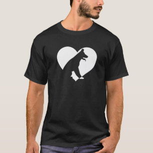 T-shirt Vintage mignon Qui aime Chiens Noir Chien drôle Bl
