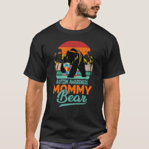 T-shirt Vintage Mommy Bear Puzzle Soutien à la sensibilisa